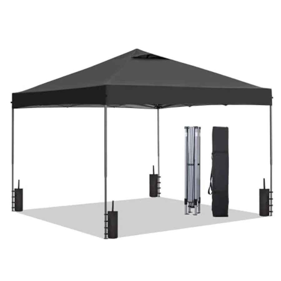 

10'x10' Pop Up Canopy Tent, Patio Gazebo, Outdoor Canopy for Events, Parties, Camping, Garden, Black.