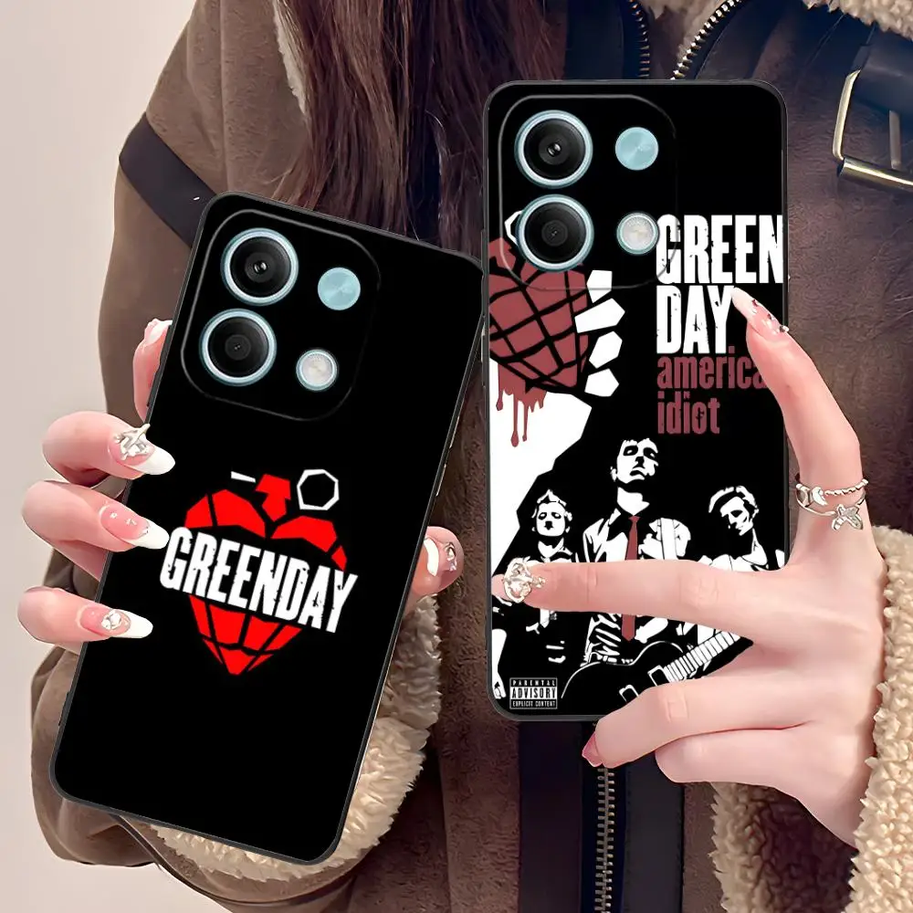 حافظة هاتف محمول Green Day Punk لهاتف POCO M6 M5 M4 M3 X7 X6 X5 X4 X3 F6 F5 F4 Pro GT 5G غطاء هواتف محمولة مطبوع ملون فاخر