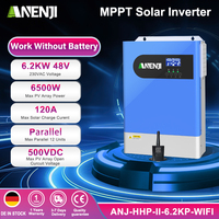 MPPT Hybrid Solar Inverter Parallel 6.2KW 230VAC 48V Photovoltaic Pure Sine Inverter 120A Solar Charger PV 60-500V BMS with wifi