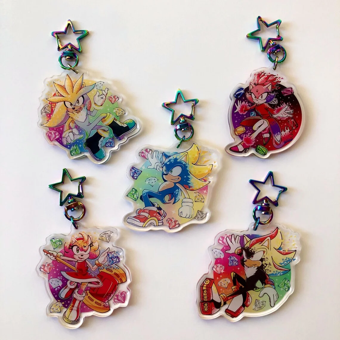 Sonic And Friends Double-Sided 2.5-Inch Acrylic Keychain Collectible Character Toy for Fans