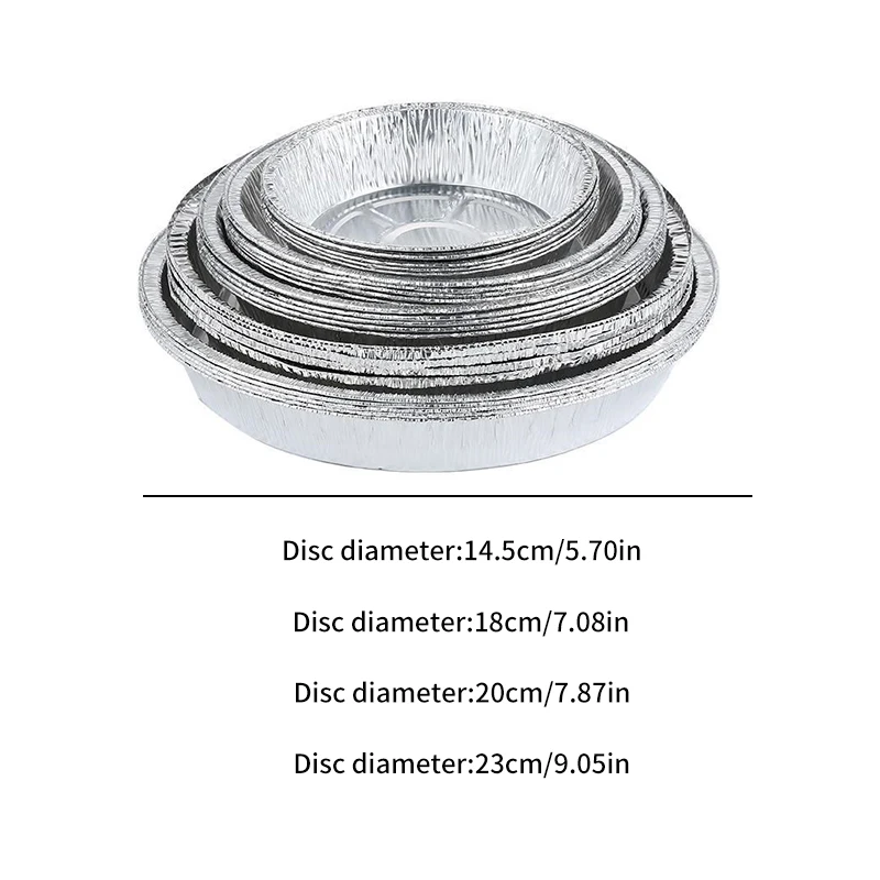 20 Pcs/6/7/9 Inch Disposable Aluminum Foil Plate Circular Tin Foil Pie Plate For Air Fryer Baking Cooking Storage Baking Tools