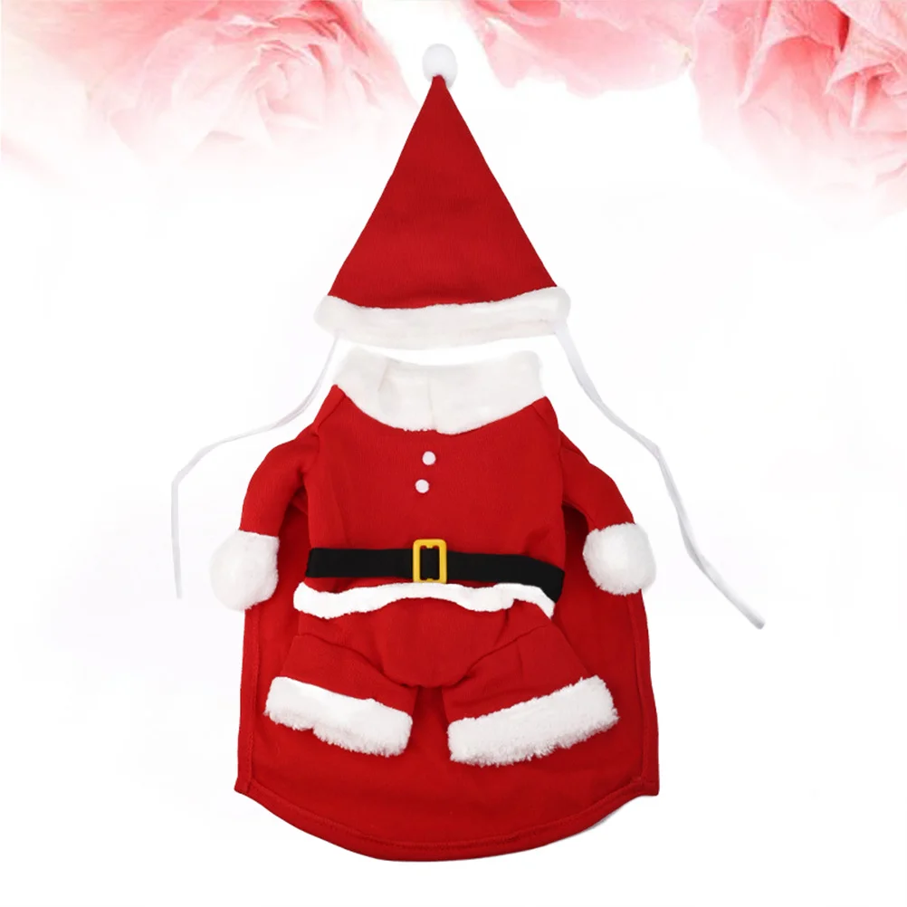 

1 Set Pet Clothes Christmas Costume Santa Cloak Size For Holiday Party Photo Wearable Cold Weather Protection Dog Coat