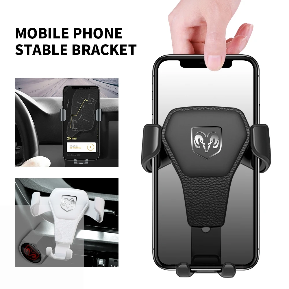 Car Emblem Phone Holder Gravity Holder Accessories For Dodge Durango Caliber Dakota Neon SXT Nitro Avenger Dart SRT Ram Caravan view 3