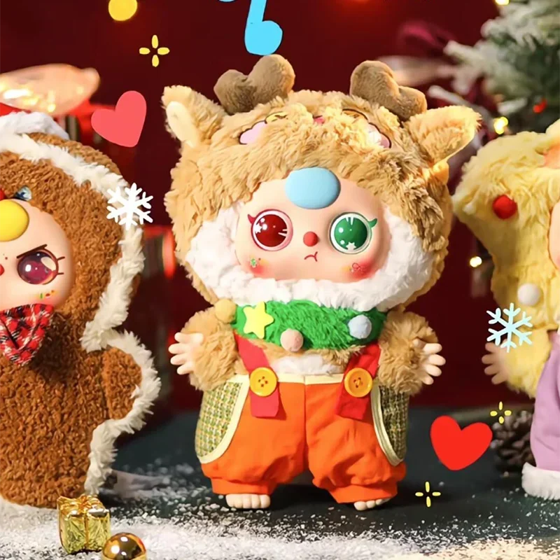 メリークリスマスシリーズぬいぐるみブラインドボックスおもちゃ、ミステリーボックス、カワイイモデル、ビニール人形コレクション、誕生日プレゼント、赤ちゃん3、メリークリスマス、クリスマス、400%