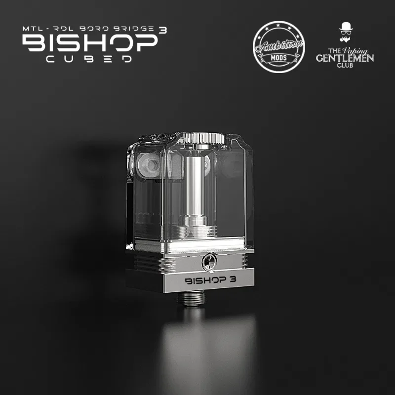 Mods Bishop 3 Bishop3 Cubed RBA Bridge 5ml PCTG 316SS Boro Tank BB Mod Billet Box AIO Boro Mods Vape Ecig replacement coil