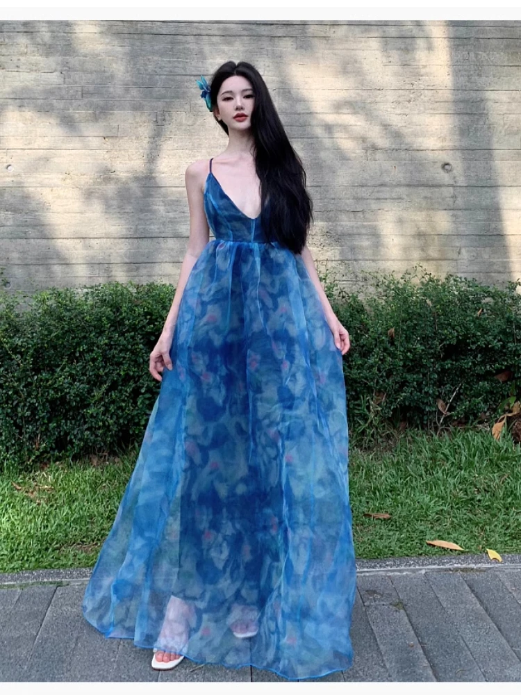 Vestidos de novia para mujer, vestido de noche de fiesta, Sexy, de cintura alta, ahuecado, con tirantes sin espalda, ceñido, de Organza, hinchado, caliente
