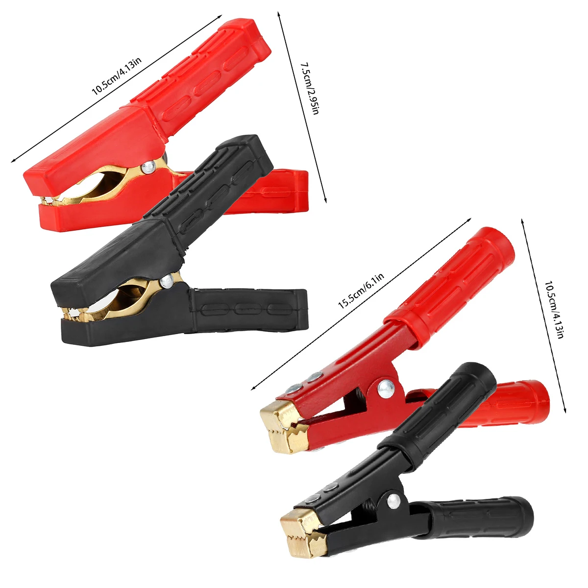 2Pcs 500-1000Amp Pure Copper Alligator Clips car Heavy Duty Battery Clamps Jump Lead Clip Insulated Full Protective