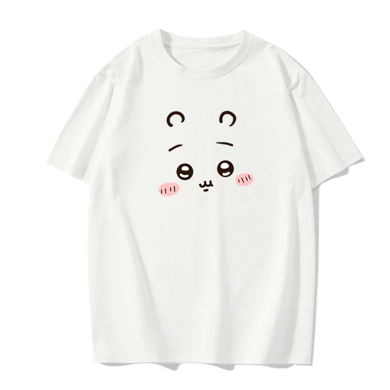Cute Chiikawa Hachiware Usagi Trio T-shirt Thank You For Waiting Unisex Soft Cotton Y2K Harajuku Casual Short Sleeve Tee