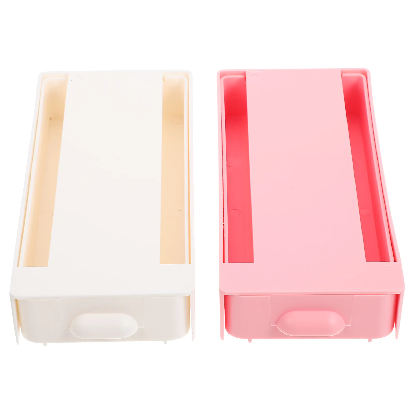 2 Pcs under Table Storage Box Easy Installation Desk Boxes for Drawers Abs Hidden Organizer