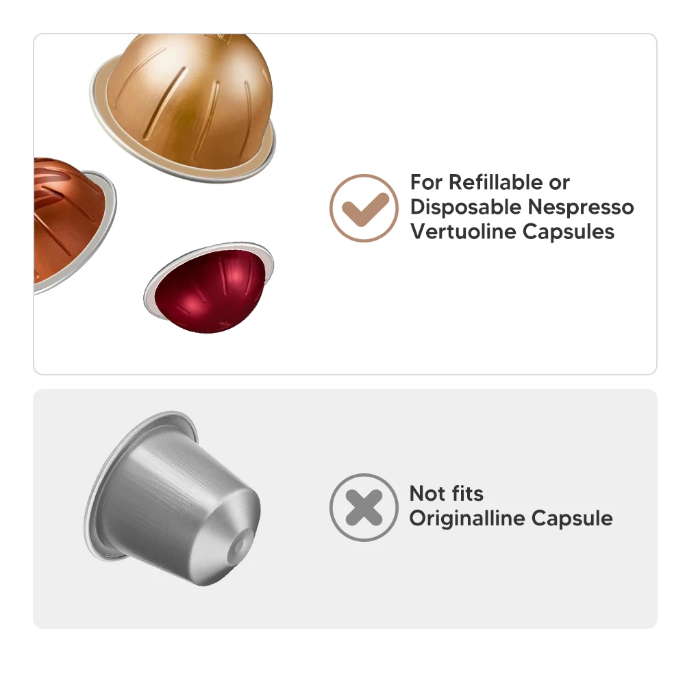 iCafilas Refillable Capsules Pods Lids Aluminum foils Stickers For Nespresso Vertuo Next Automatic Coffee Cafe Machine Maker