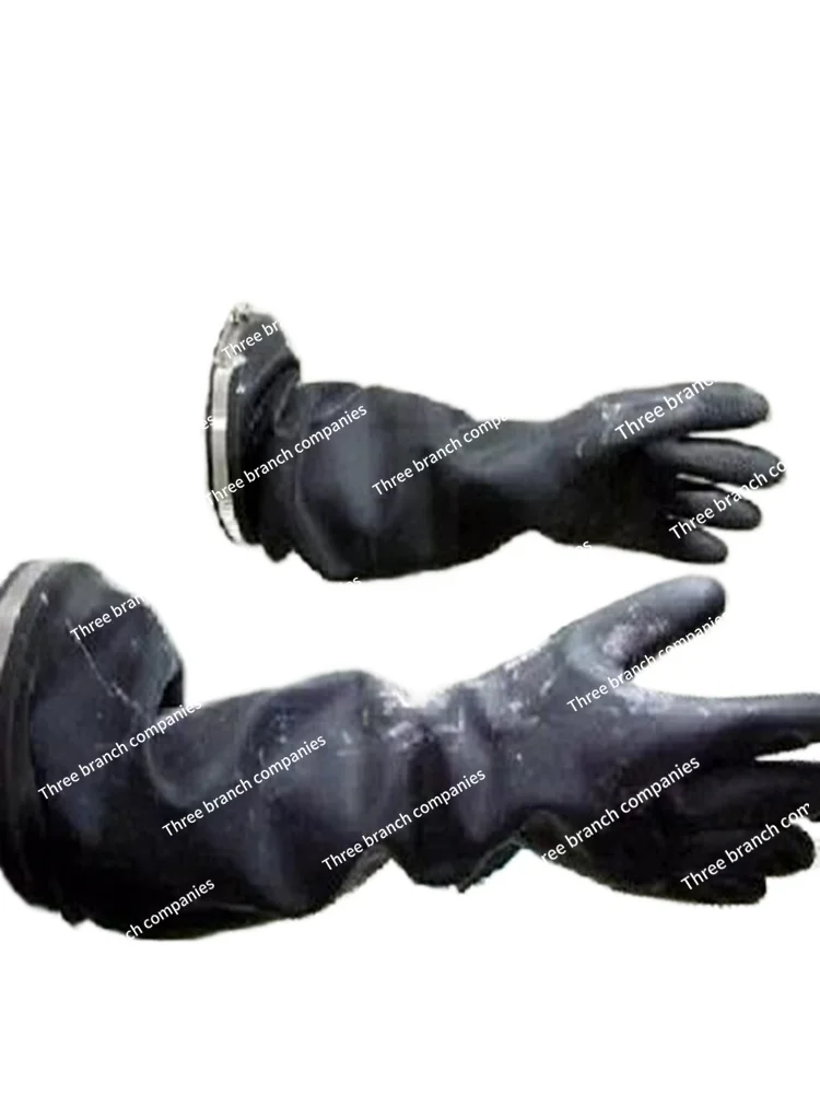 

Sand Blaster Gloves Extra Thick Protection Black Rubber Sand Spray Gloves Particle Smooth Wrinkle Latex Protective Gloves