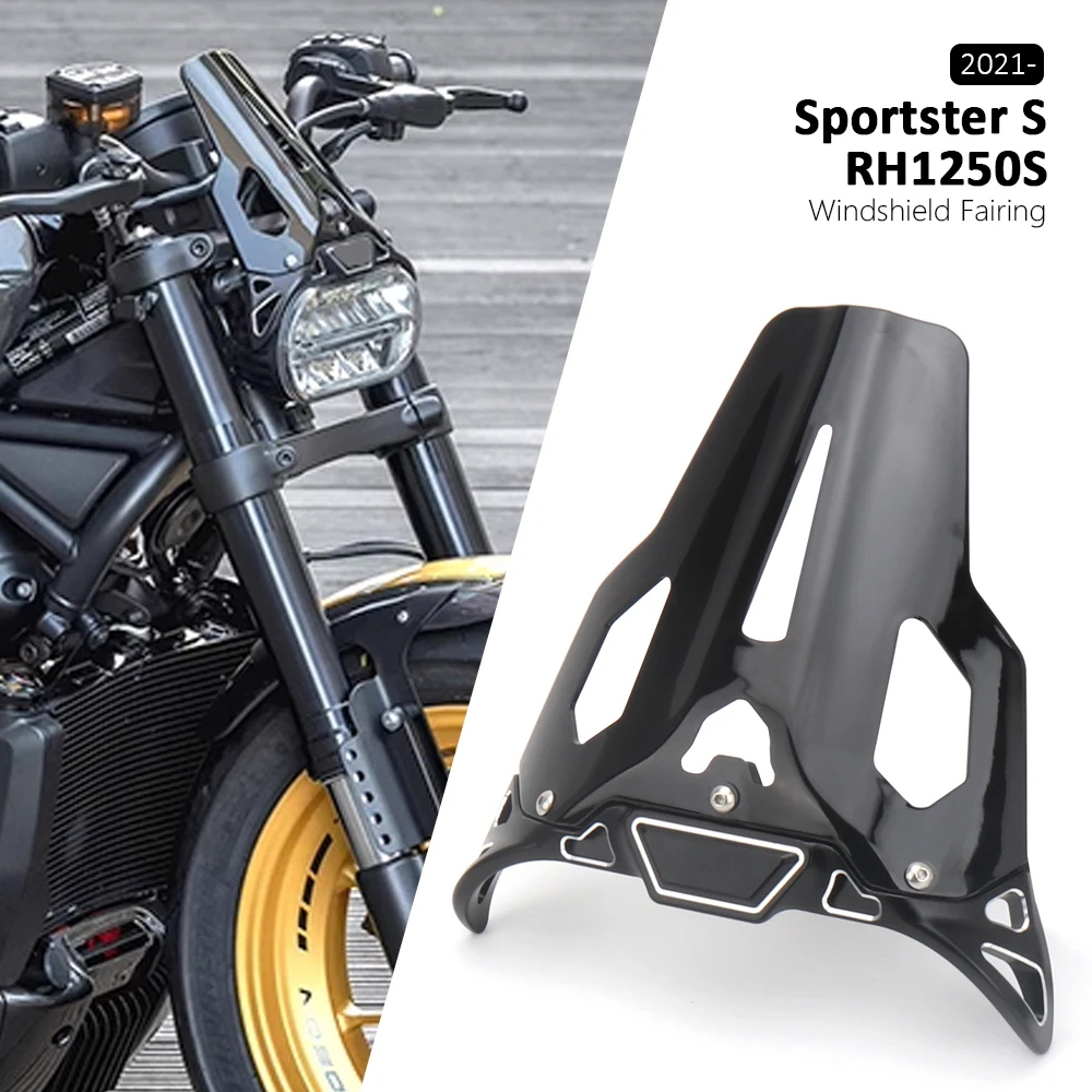 

For Sportster S SPORTSTER S RH1250S 2021 2022 2023 2024 Motorcycle PC Windscreen Screen Windshield Fairing Accessories Black
