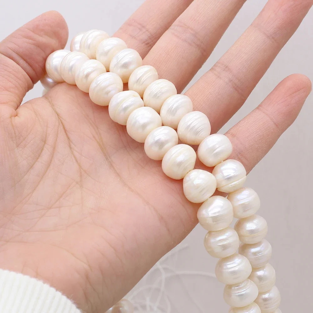 White Natural Fresh Water Pearl Flat Piece Beads 13-14mm DIY for Jewelry Making Necklaces Accessories Bracelet Earrings Gift