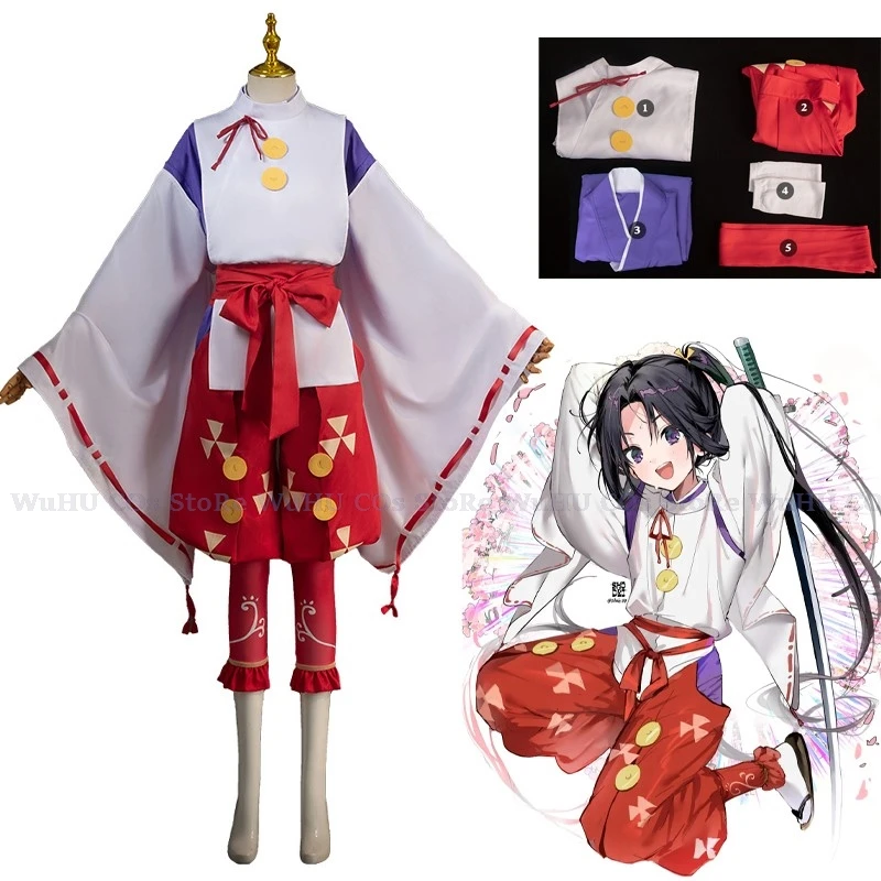 Anime die schwer fassbare Samurai Tokiyuki Hojo Cosplay Kostüm Perücke Uniform Chojumaru schwer fassbare Krieger Halloween-Party für Frauen Männer gesetzt