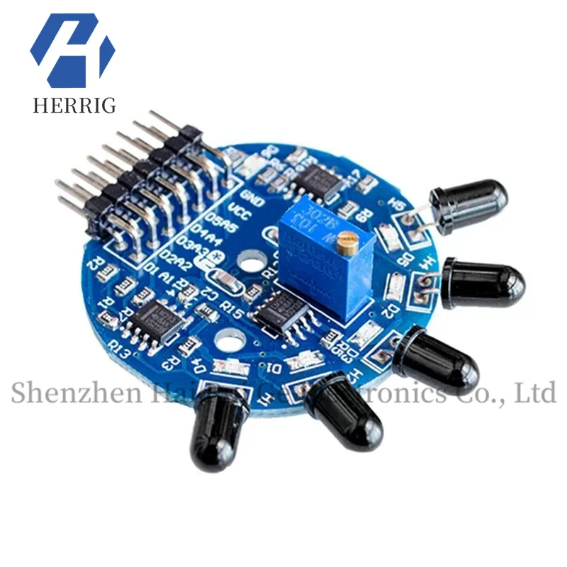 Five-way flame sensor module analog and digital dual output fire extinguishing robot