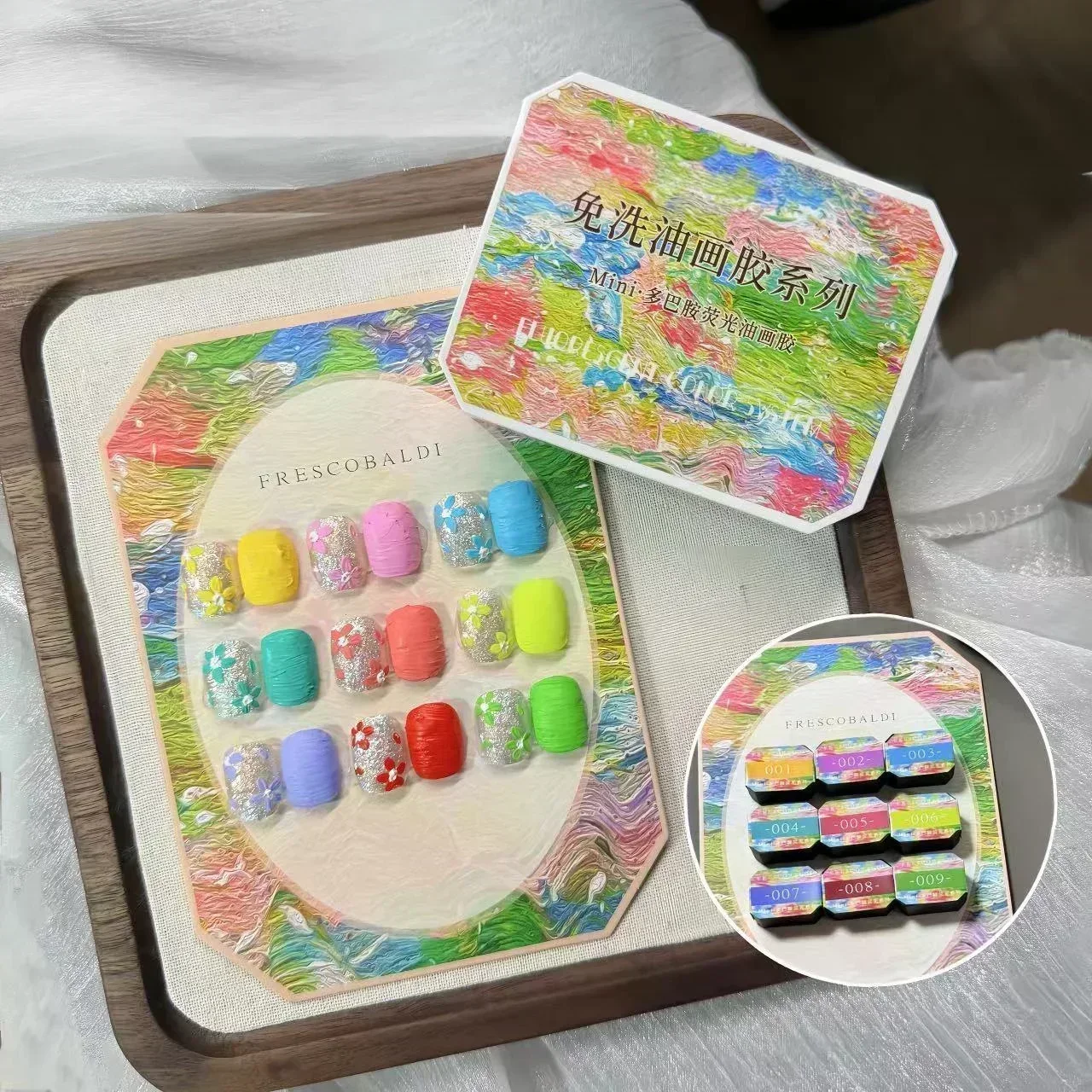 2.5gx9 Disegno per unghie Modellazione 3D Vernice ad olio Smalto gel Nessuna colla per pulire Design artistico Fiori fai da te Verniciati intagliati