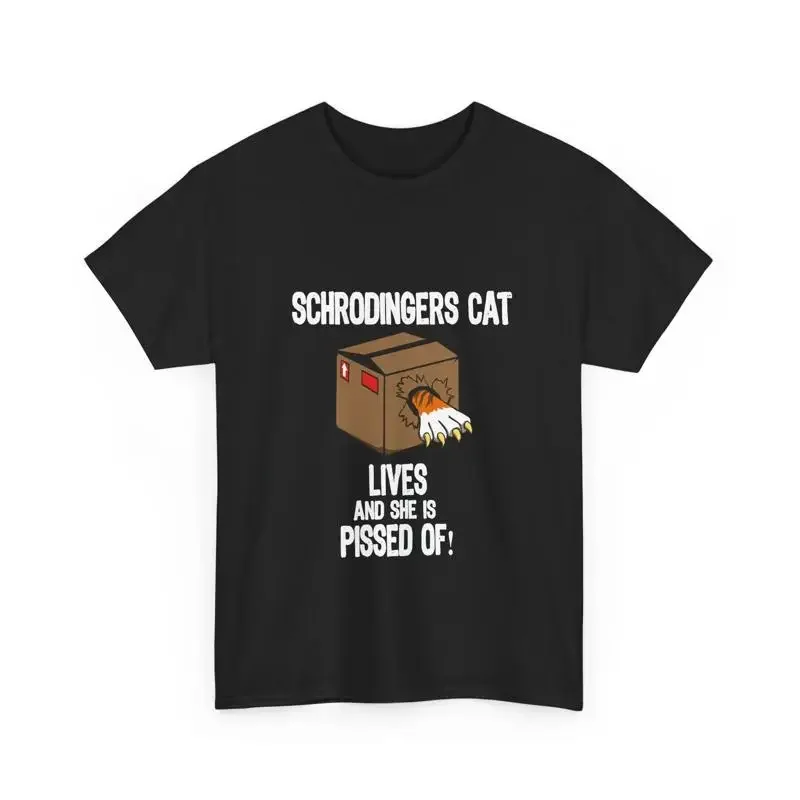 T-shirt pour étudiants en physique, chat de Schrödinger mort ou vivant, cadeau pour étudiants geek en sciences