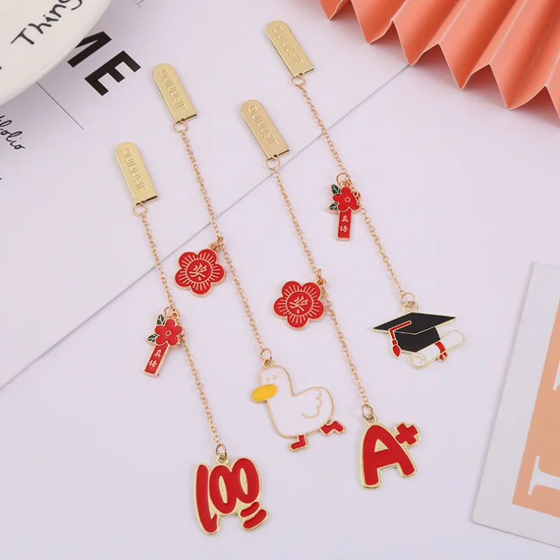 Cute Safflower Award Come On Duck Bookmark Student Exquisite Office Portable Reading Pendant Stationery DIY Decoration Supplies