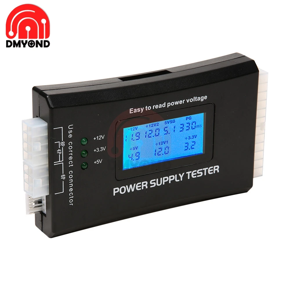 Digital LCD Display PC Computer 20/24 Pin LCD Power Supply Tester Check Quick Bank Supply Power Measuring Diagnostic Tester Tool