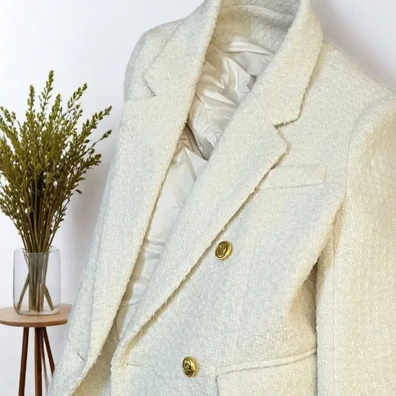 Damenjacke Herbst Winter Einfache Pendler Damen Zweireiher Modetrend Nischenanzug Xiaoxiangfeng Jacke 2026 Blazer