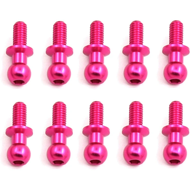 Eco-Friendly-20Pcs M3 Metal Hex Ball Head Screws For Tamiya TT01 TT02 Sakura D5 1/10 RC Drift Car Spare Parts,10 Pcs Blue & 10Pc