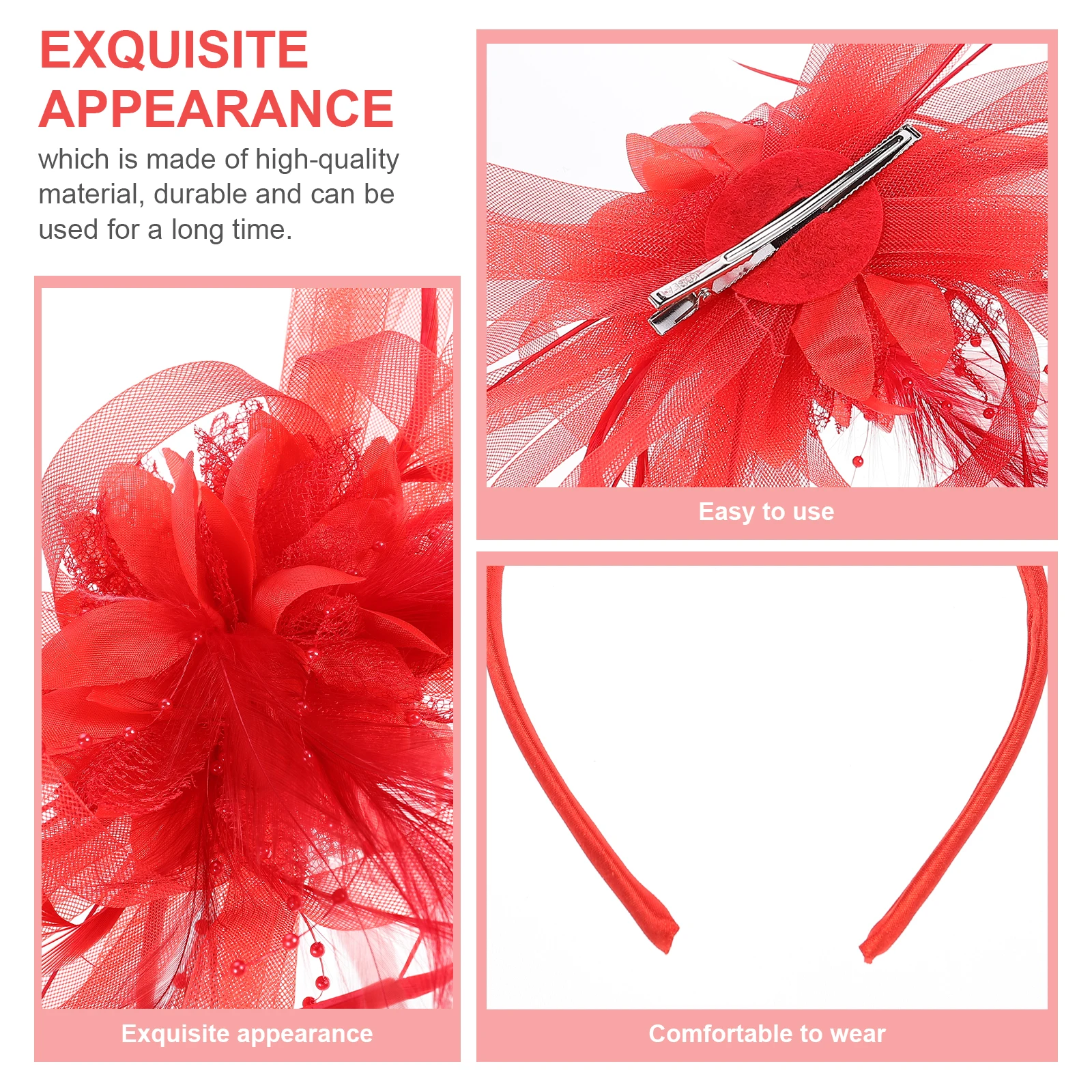

1pc Bridal Hair Clip Gauze Party Wedding Headdress Hairpin For Masquerade Festival Stage Photo Accessories