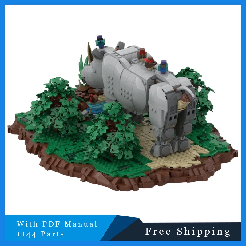 

1144 PCS Scene Series Grey Rhinoceros & Colorful Bird Building Blocks Model Creative Bricks Set Kids Assembly Toy Birthday Gifts