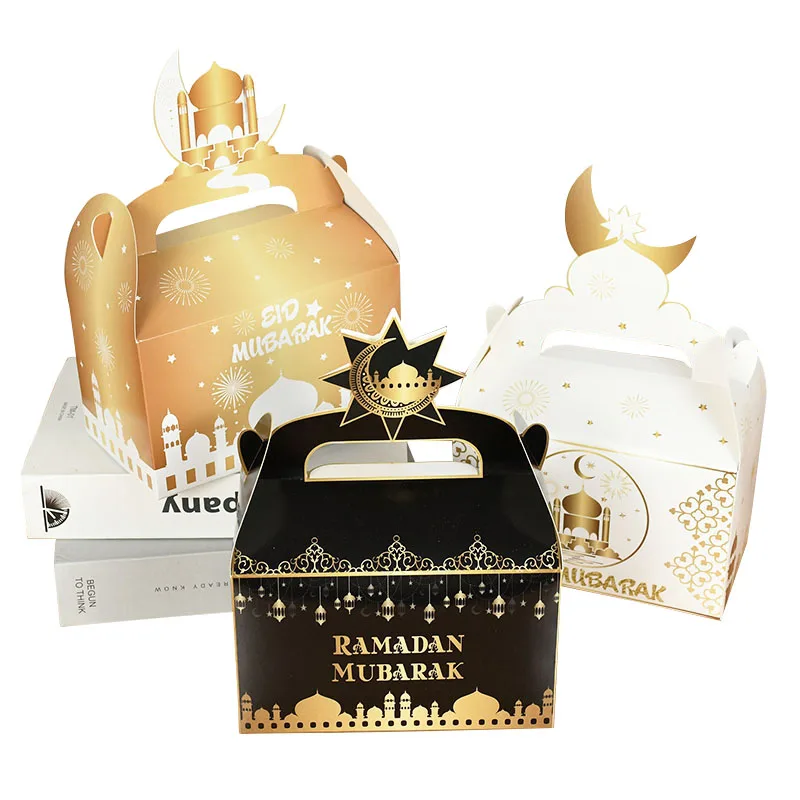 8 قطعة/المجموعة عيد مبارك كعكة صناديق رمضان الحلوى الشوكولاتة هدية مربع مسلم حزب الإحسان مربع رمضان كريم Eid Al الأضحى صالح مربع