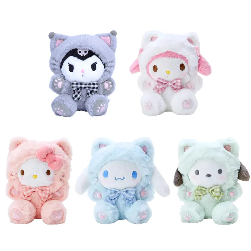 

Cute Sanrio KuromiCinnamoroll Pachacco Hellokitty Plush Doll Doll Ornaments Girls Gift sanrio accessories