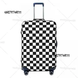 Black And White Checkered Travel Luggage Cover Washable Geometric Checkerboard Suitcase Cover Protector Fit 18-32 Inch