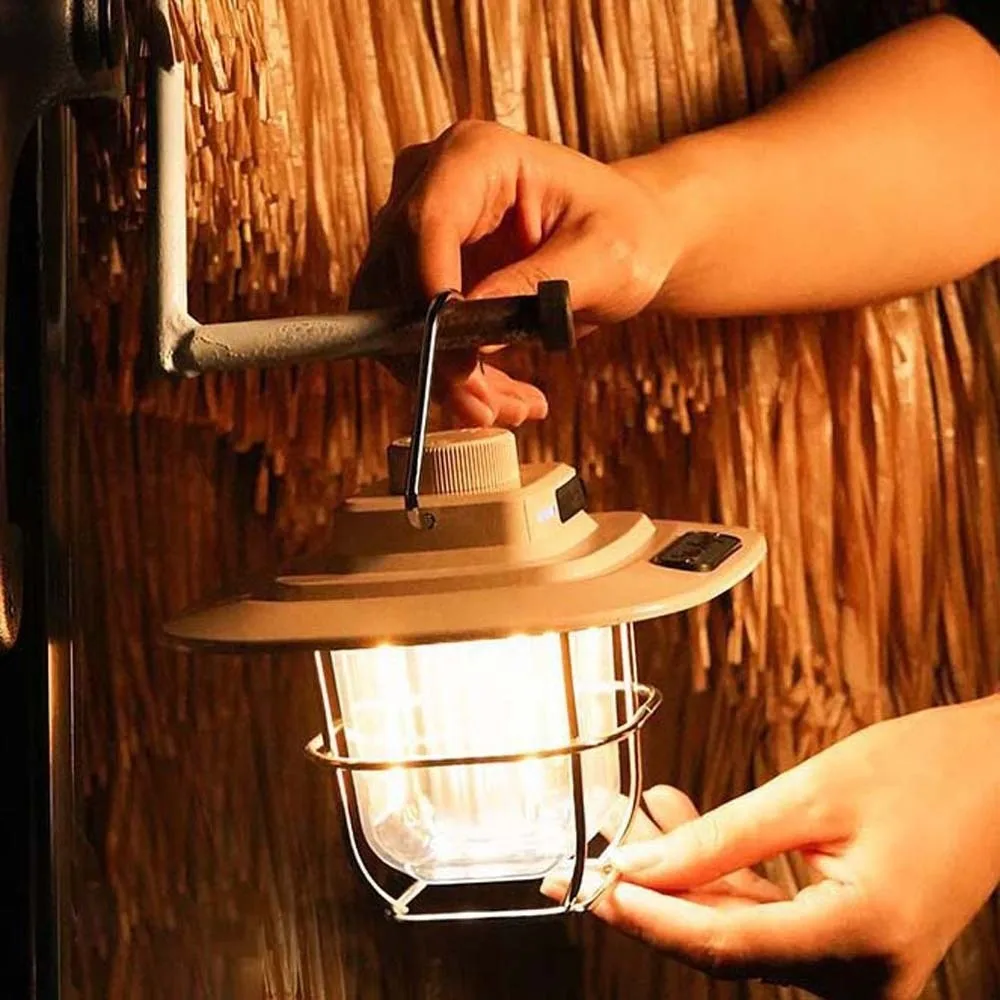 

Винтажный подвесной ретро фонарь для кемпинга с регулируемой яркостью, водонепроницаемая лампа для палатки, яркие светодиодные аварийные фонари для выживания, двор