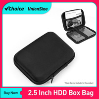 UnionSine Hard Disk Case Portable HDD Protection Bag for External 2.5 Inch Hard Drive/Earphone/U Disk Hard Disk Drive Case