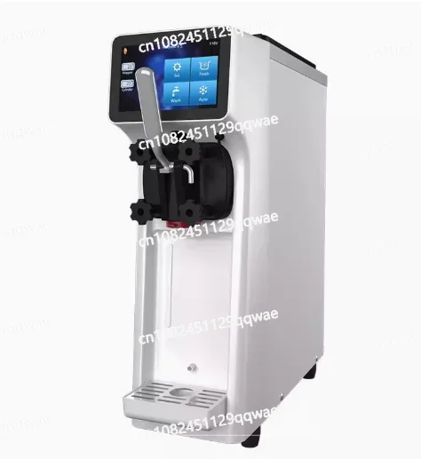 

Commercial Ice Cream Maker, Countertop Soft Serve Machine with 4.5L Hopper 1.6L Cylinder Touch Screen Puffing Shortage Alarm
