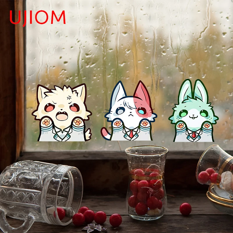 UJIOM Todoroki Shoto Midoriya Izuku  Bakugou Katsuki Wall Sticker Cute Cartoon Dog Bunny Kitten Decor Nice Room Accessories