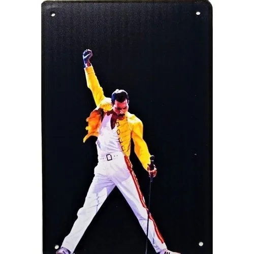 Letrero metálico vintage de Freddie Queen, rock and roll de los años 70, concierto en Wembley 1986