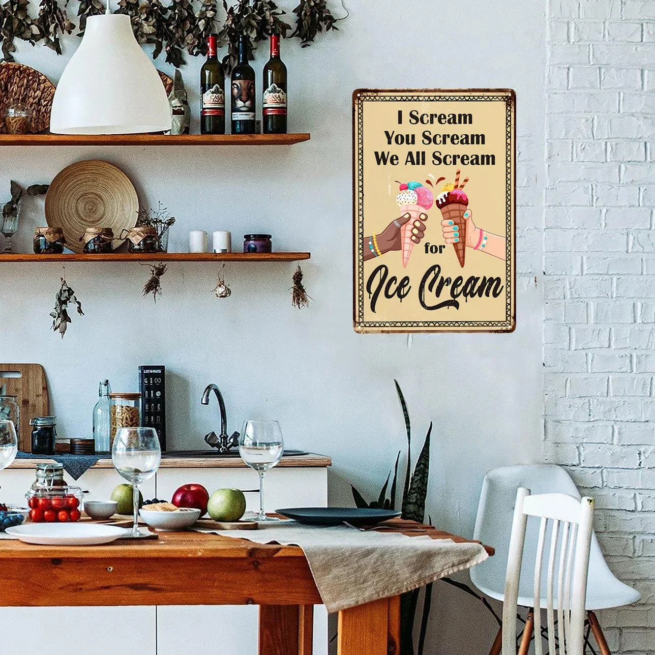 1szt, metalowy znak Retro Ice Cream Life is like Ice Cream, Enjoy It Before It Melts Vintage Wall Decor for Cafe Bar Home 8x12 Inch