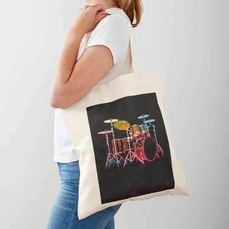 

Drum Set (bold digital colors) Tote Bag university shopper bag bags woman 2025 hand bags Candy bags