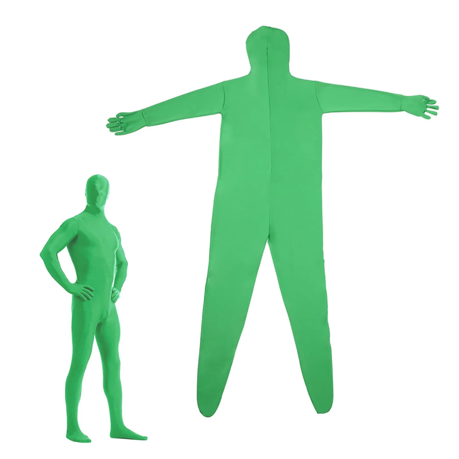 Full Body Photography Chromakey Green Suit Unisex Adult Green Bodysuit Stretch Costume for Photo Video Special Effect Festival