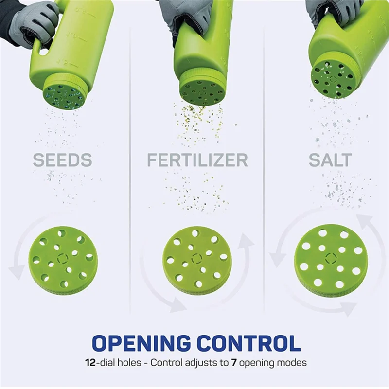 AT63-Lawn Seed Spreader, Handheld Shaker For Lawn Seeds, Ice Melt Salt, Calcium,Deicer, Weed And Feed Spreader, Adjustable