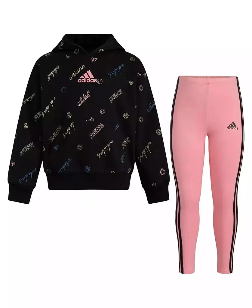 

Adidas|Little & Toddler Girls Long Sleeve Printed French Terry Pullover Legging, 2-Piece Set