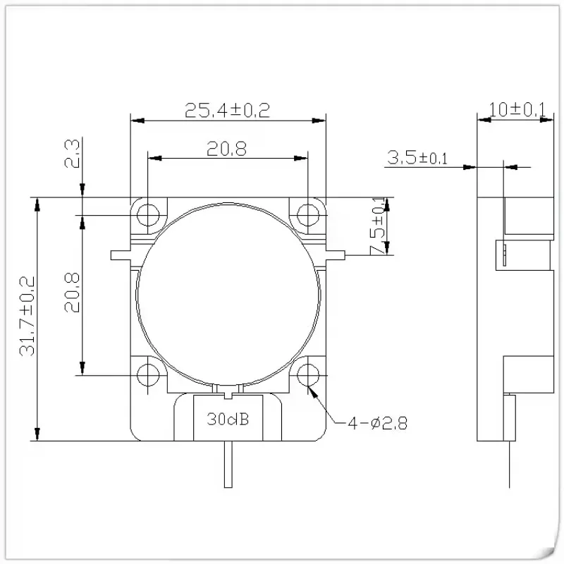 WG2532X-30dB RF Attenuation Chip Embedded Radio Frequency Isolator 2000-4000MHz High-Performance