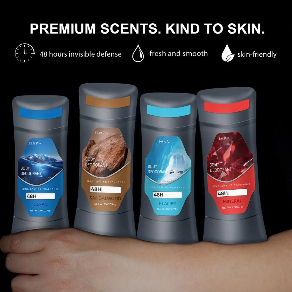 عطر صلب ومزيل العرق مضاد للتعرق للرجال، مزيل رائحة الجسم بالألمنيوم، عطر صلب من خشب الصندل المحيطي، رياضة نقية