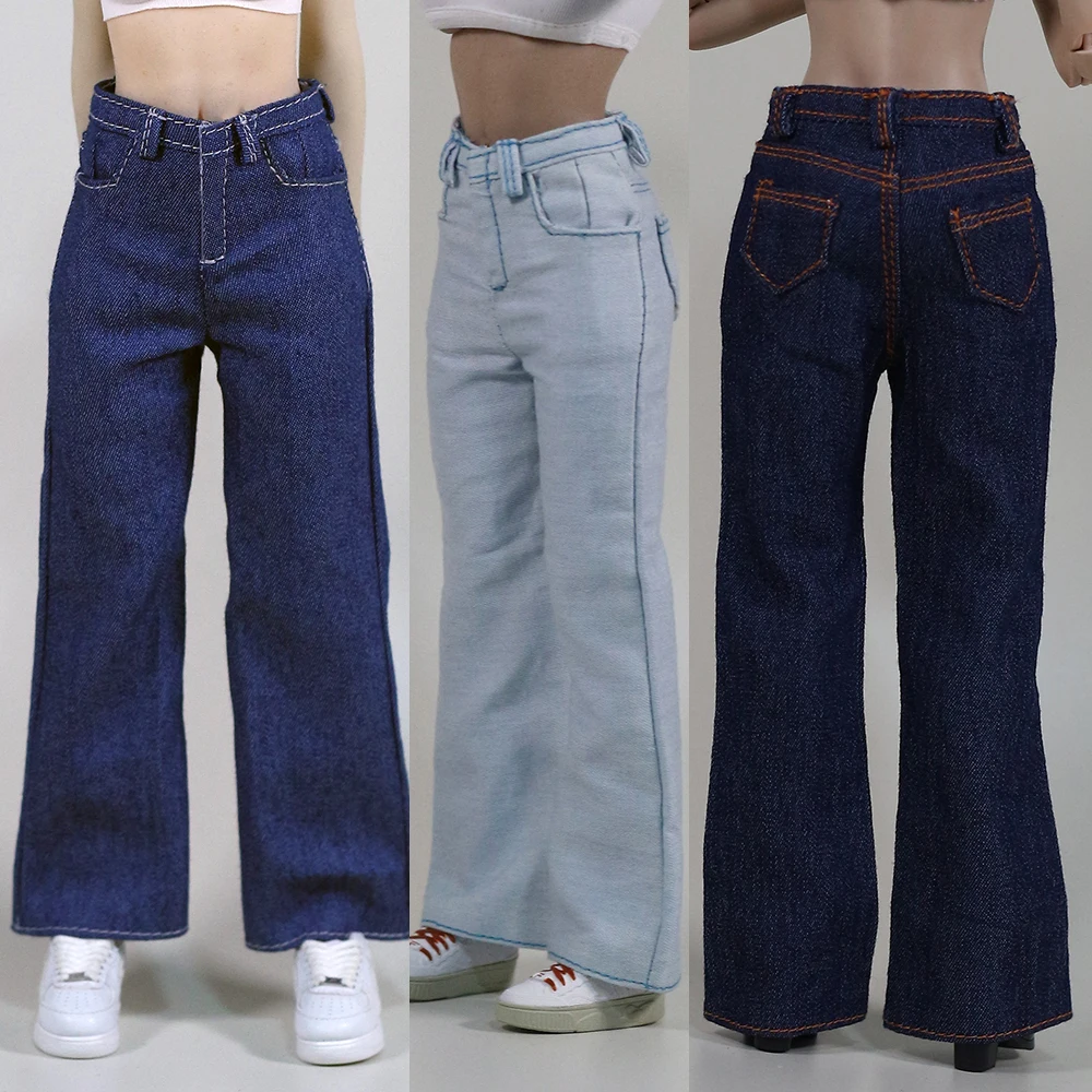

1/6 Scale Female Soldier lothing Accessories Jeans Straight Leg Wide Pants for 12inch Action Figure Model Toys