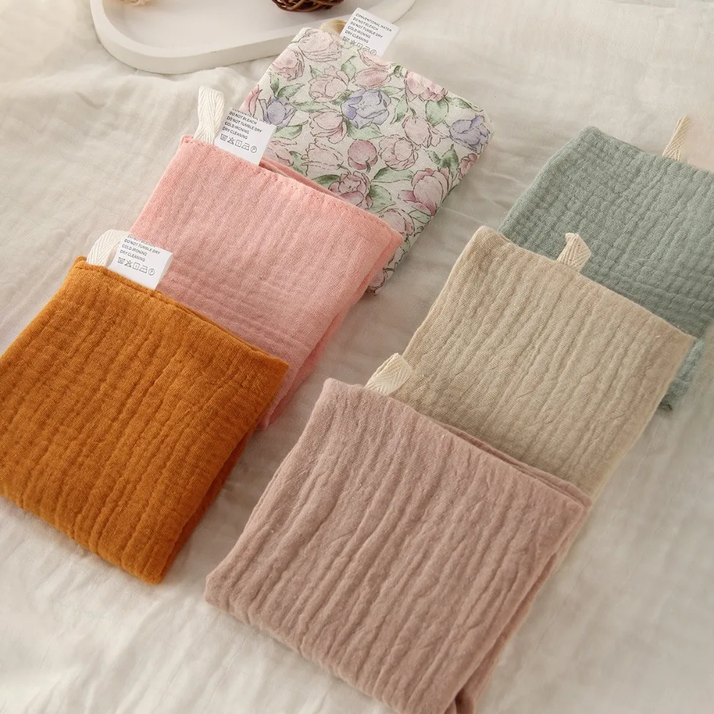 3/5Pcs 2025 6-Layer Pure Cotton Baby Cotton Washcloth Soft Absorbent Newborn Burp Cloth Baby Towels Gauze Cotton Square Towels