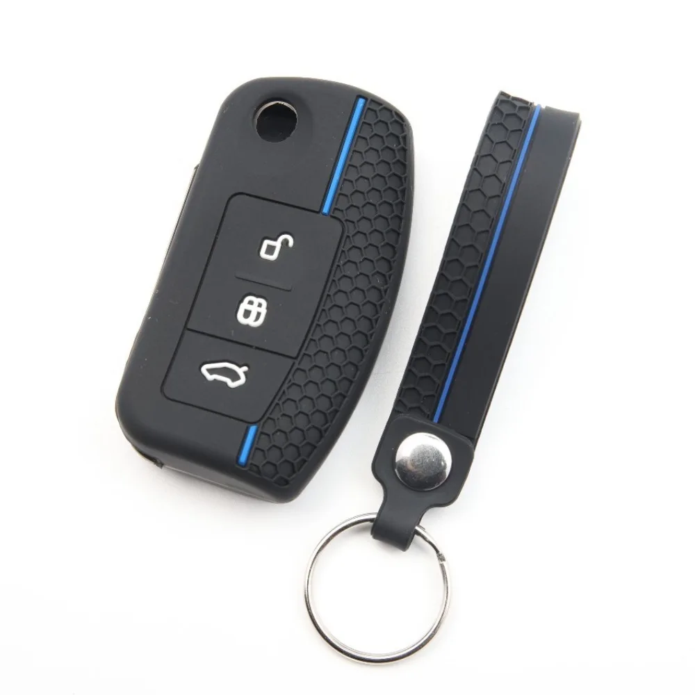 silicone car key case cover key holder for Ford Focus mk2 C Max S-MAX EcoSport Fusion Fiesta Mk7 Cowgar Mondeo 2 Mustang Mach