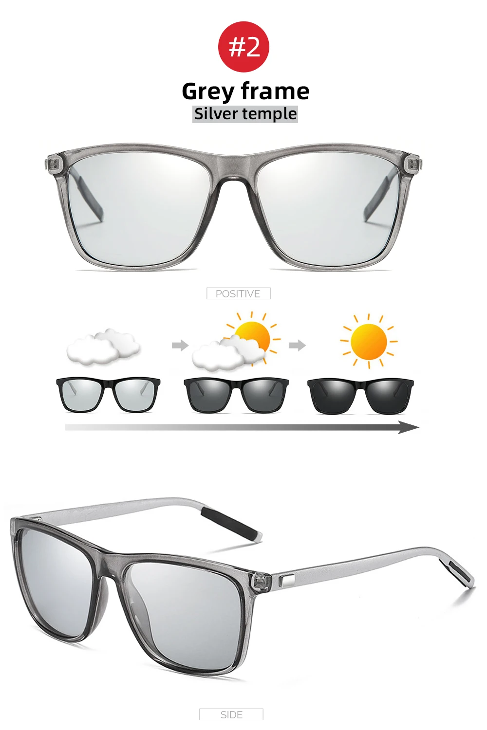 Klassische Angeln Sonnenbrille Männer Polarisierte Metall Quadratischen Rahmen UV400 Photochrome Brille Frauen Fahren Verfärbung Brillen – Detail 11