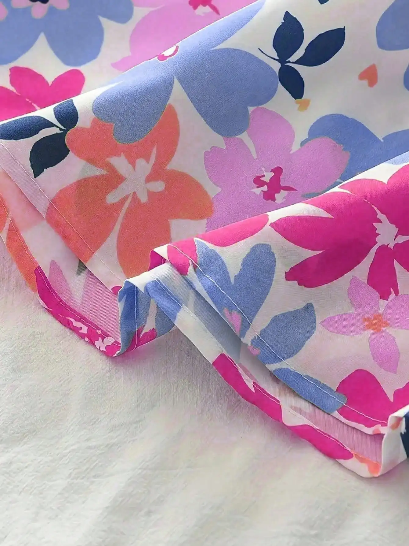2026 Süßes Lässiges Sommer-Party-Geschenk für Mädchen Blumenmuster Schleife Quadratischer Kragen Dekoratives Kurzarm-Mädchenkleid – Detail 15