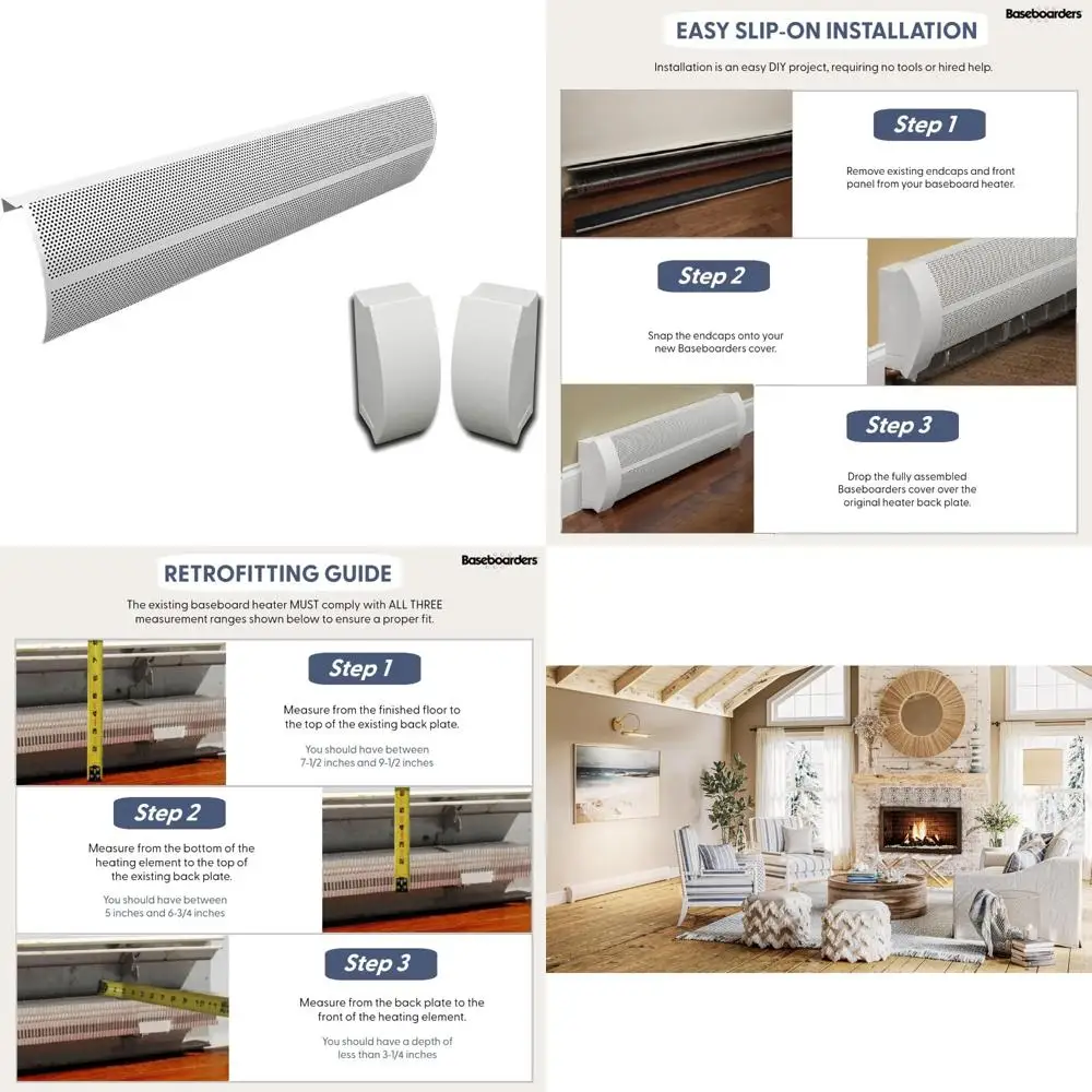 

3-футовая крышка плинтуса из белой оцинкованной стали со сменными концами и торцевыми колпачками для серии 3