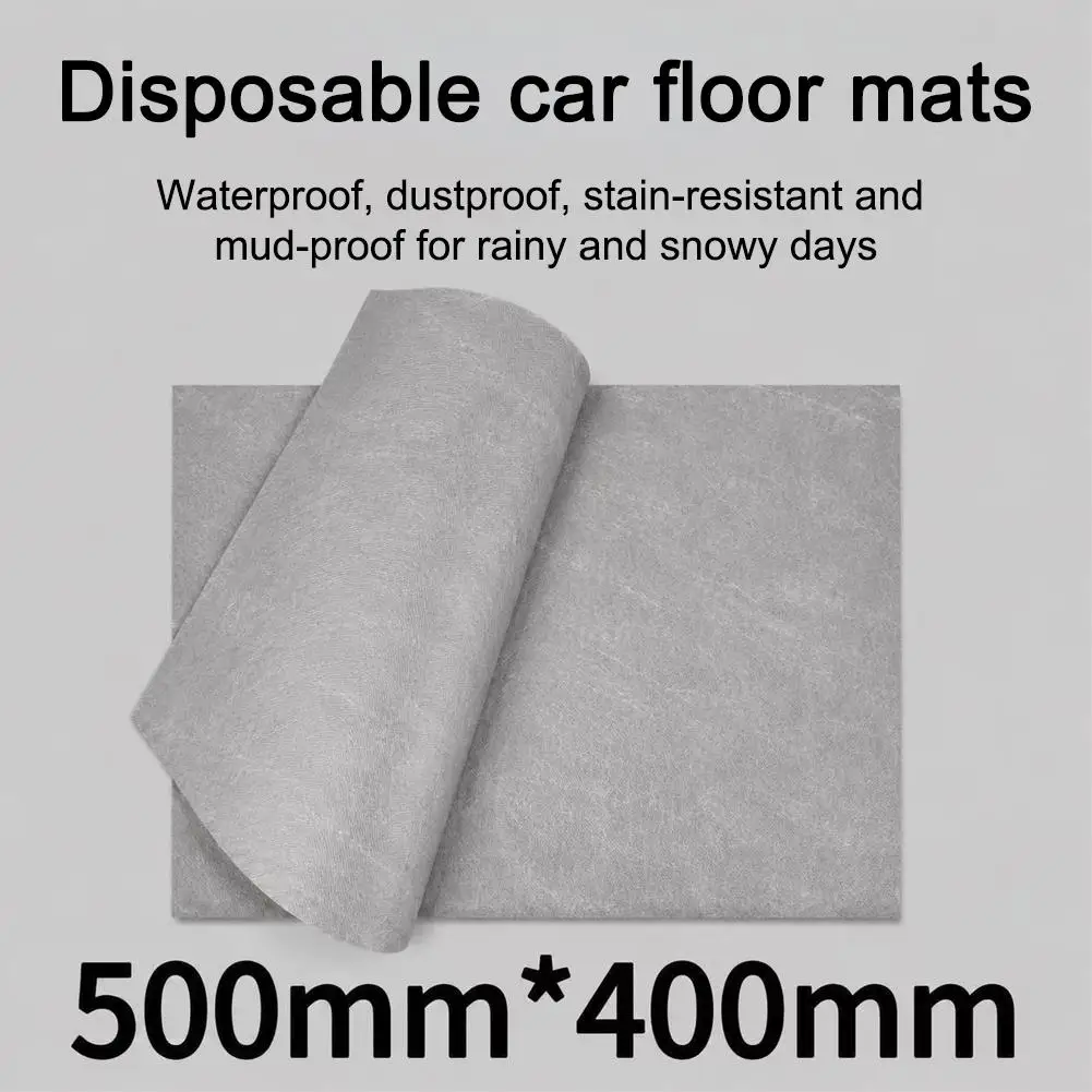 Einweg-Autofußmatten 50x40cm Universal Vliesstoff Saugfähige Auto-Fußpolster Schmutzabweisende Saubere Teppichauskleidungen Schwarz/Grau – Detail 11