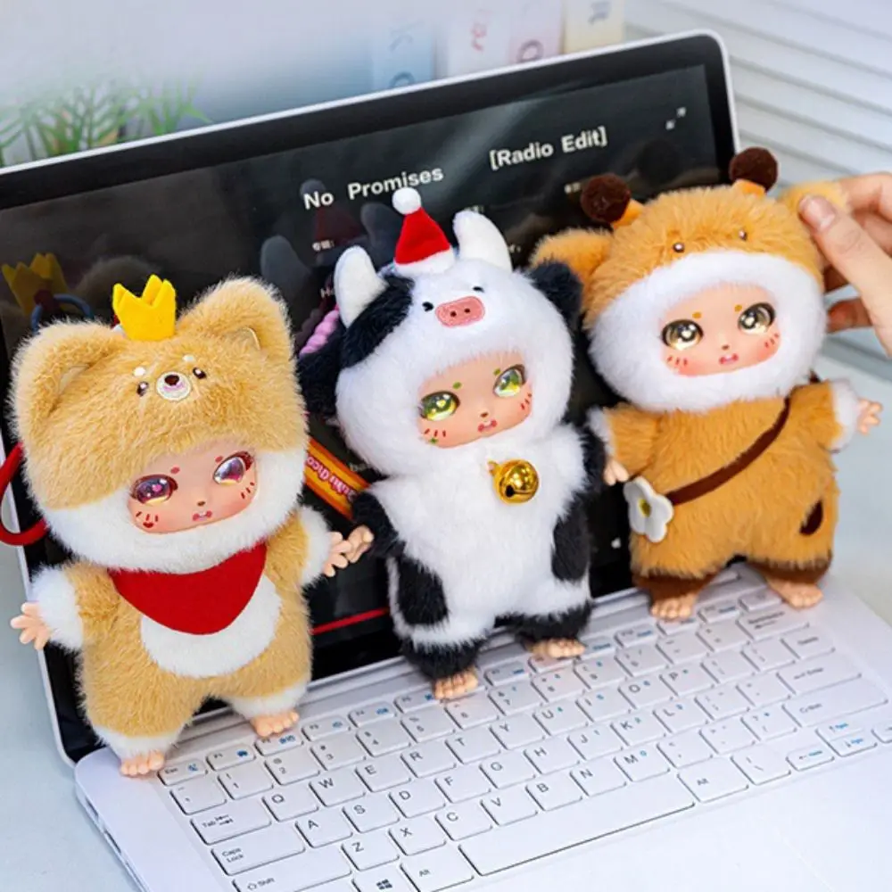 Peluche serie animali dai colori vivaci Occhi grandi Peluche morbido Portachiavi Design abbracciabile dei cartoni animati